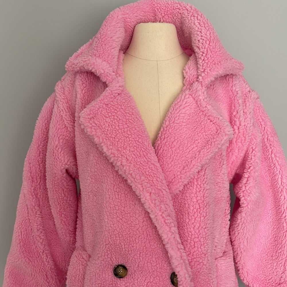 Fashion Nova, Pink Oversized teddy bear coat size S/M - Picture 2 of 9